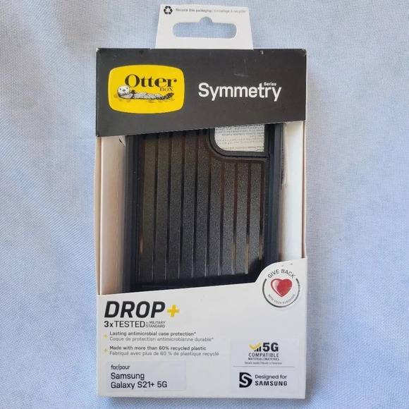 OtterBox Symmetry Drop+ Case 5G Compatible for Samsung S21+ Black - Picture 1 of 7